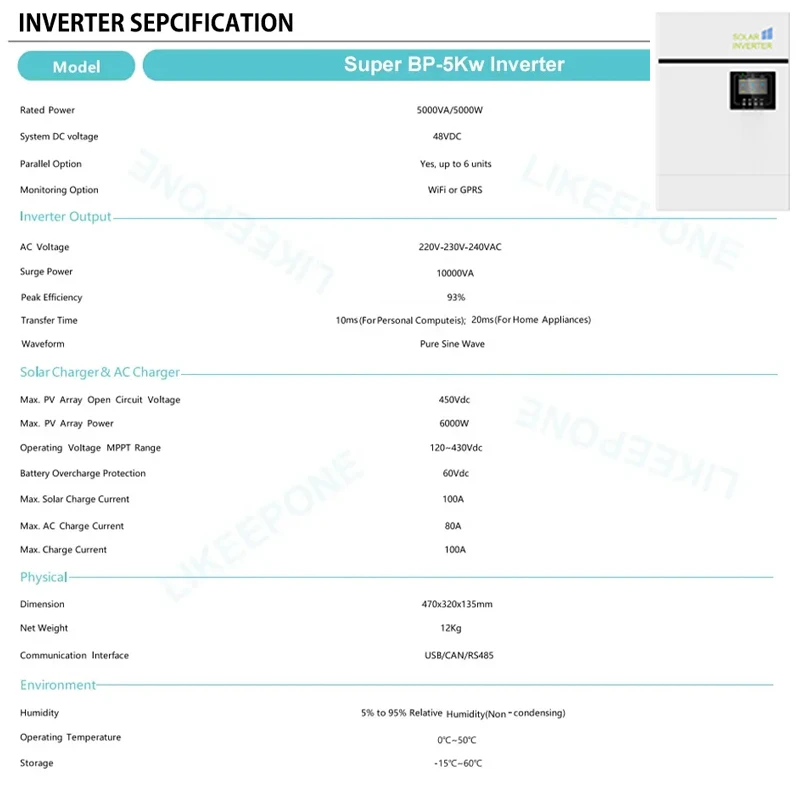 48V 200Ah Powerwall 10Kwh LiFePO4 Battery Built-In 200A BMS CAN RS485 51.2V 6000+ Cycles 10 Years Warranty For Solar Off
