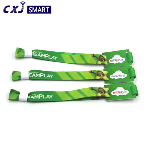 custom event rfid fabric wristband festival woven nfc bracelet band