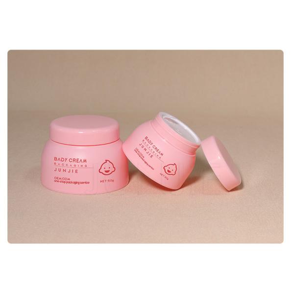 Ecofriendly Baby Cream Jar Cosmetic Pink Face Eye Plastic Jar 30ml 50ml 100ml Screw Cap Cosmetic Jars
