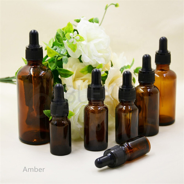 Anodized Painting Glass Serum Bottles , Eco Friendly Amber Dropper Bottles