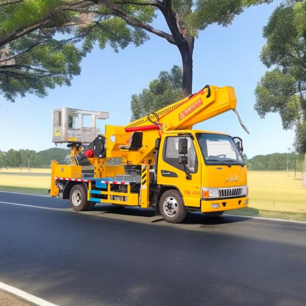 Isuzu 85KW Aerial Working Truck Bucket Trucks 200kg Load 5-Speed Manual Hexagonal Jib Strobe Light
