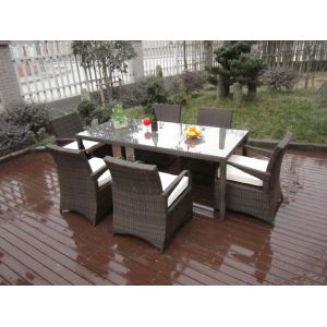 Rattan Garden Dining Sets , Washable Resin Wicker Patio Furniture