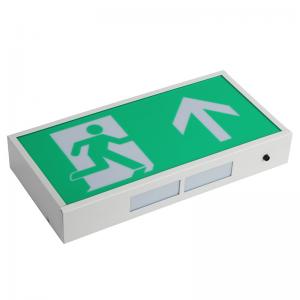 China Professional LED Exit Signs Battery Backup With 60 Pcs 3014 SMD LED , Green Color on sale