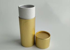 China Paper Tube Cylinder Box Packaging Brown Small Size Gold Color With Red Logo wholesale