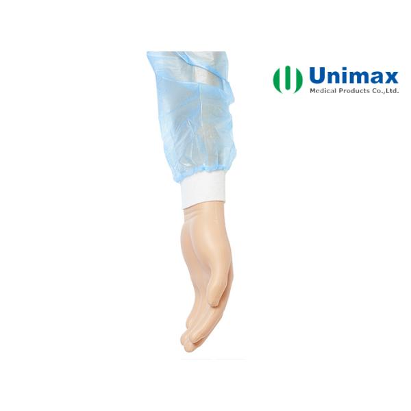 AAMI 3 PP Coated PE Disposable Isolation Gowns With Knitted Cuff 40gsm