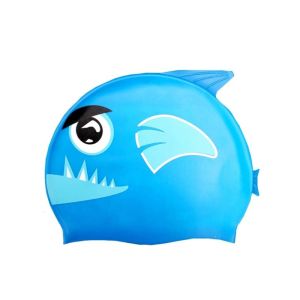 Silicone Material Waterproof Swim Cap , Harmless Childrens Swimming Hats