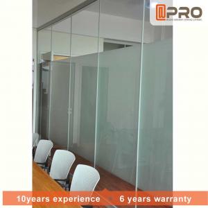 China 12MM Frost Glass Modern Office Partitions ISO Certification Easy For Cleaning wholesale
