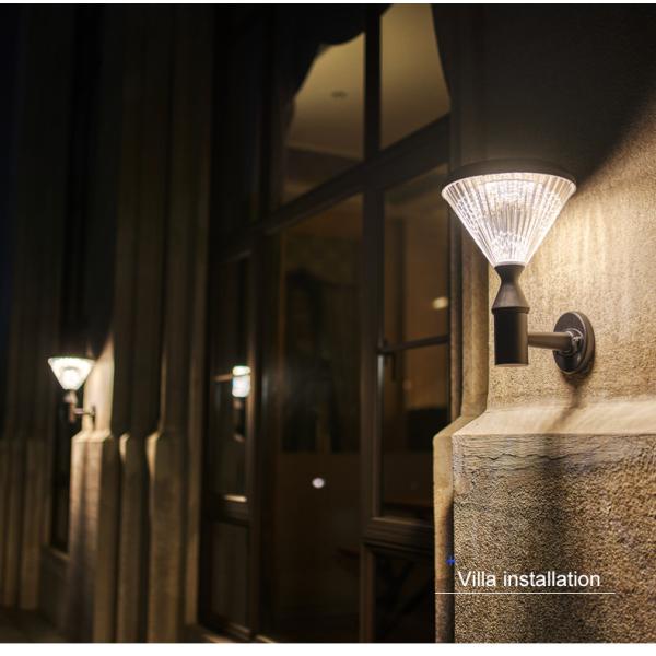 Die Cast Aluminum 20w Wall Mounted Solar Light outdooer wall lamp With 3.2v 8000mAh Battery