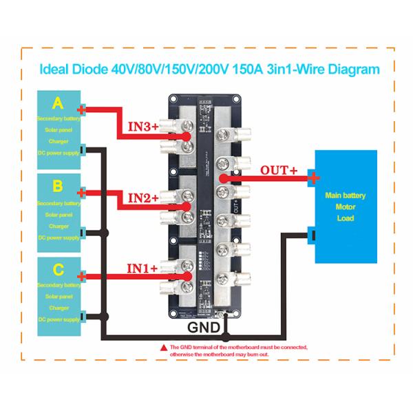 Enerkey 150V 150A 1in3 3in1 Ideal Diode Module Reliable Power Rectification Solutions for RV Modification