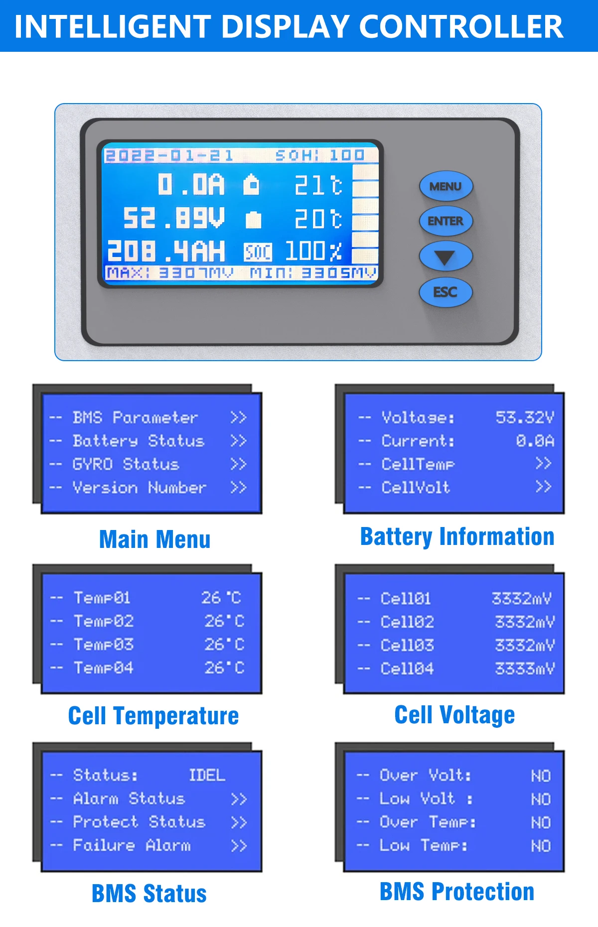 48V 200Ah Powerwall 10Kwh LiFePO4 Battery Built-In 200A BMS CAN RS485 51.2V 6000+ Cycles 10 Years Warranty For Solar Off