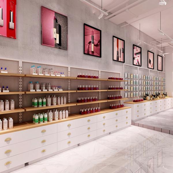 Cosmetic Point Of Purchase Pop Display Wood Makeup Display Stand