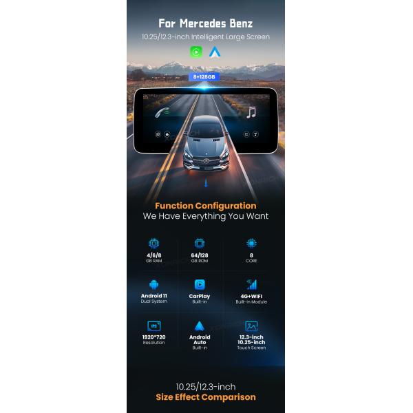 For Mercedes Benz E Class W212 S212 2009-2016 1920*720 Android 11.0 Car Radio GPS Multimedia Navigation No DVD Player