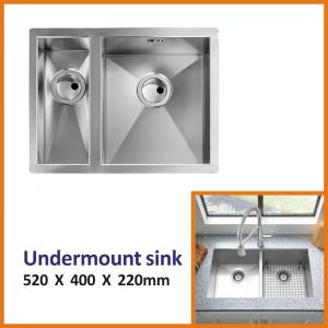 China Thick 2mm Stainless Steel Sink Undermount 18 Gauge 52x40 on sale