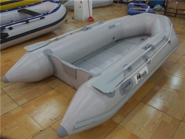 Quality V Shaped PVC Inflatable Boat With 4 Individual Air Chambers / Aluminum Floor for sale