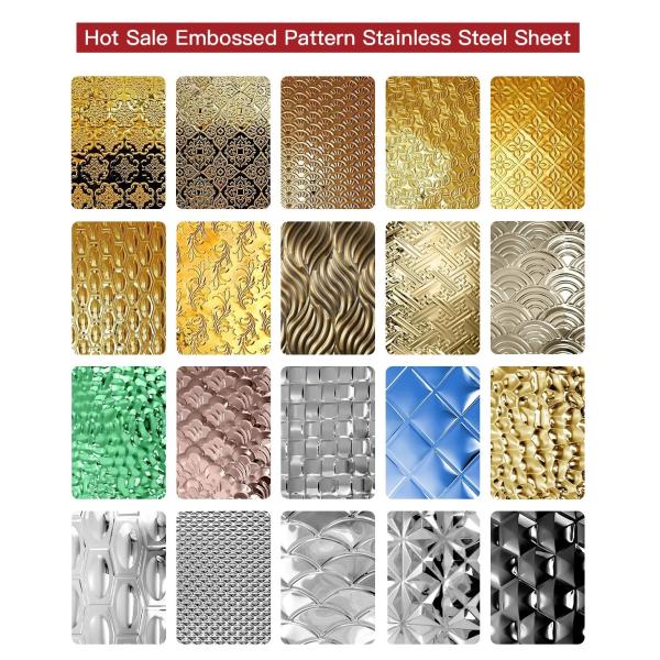 AISI 304 316 Decorative Metal Panels Textured Finish Embossed Stainless Steel Sheet