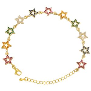 China Rhinestone 18K Gold Bracelet OEM Heart Star Shaped Bracelet wholesale
