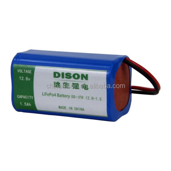 High Safety LiFePo4 12.8v 1.5Ah Cylindrical Lithium Ion Battery Pack with self-protection functions
