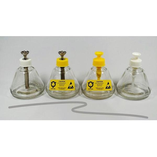 100% Metal Pump ESD Packaging Materials Glass Solvent Dispenser Alcohol Bottle Size 180ML