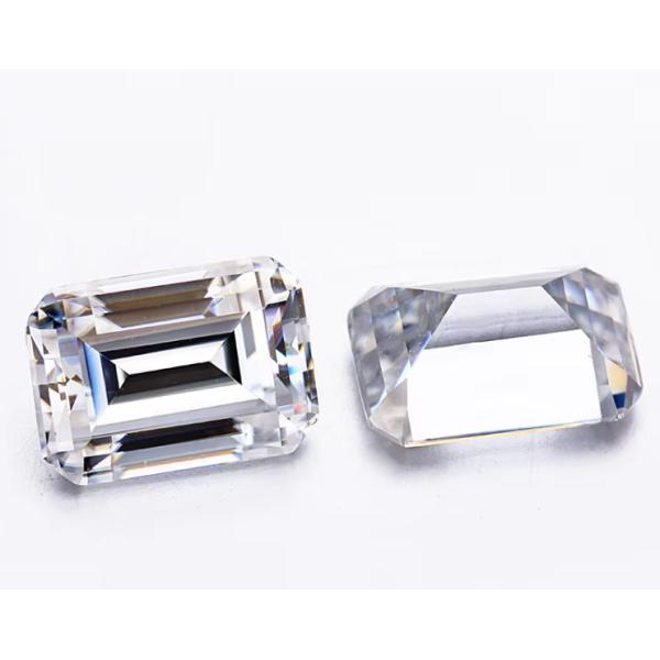 Emerald Cut EF White VVS Synthetic Gemstone Loose Moissanite Diamond For Rings