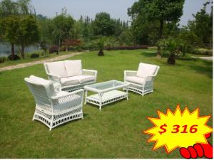 China All Weather Wicker Furniture 4pcs Outdoor Rattan Sofa , Outdoor Wicker Patio Furniture wholesale