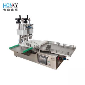 China Desktop Automatic 10ml Vial Rotary Capping Machine With Dual Head Cap Crimping on sale