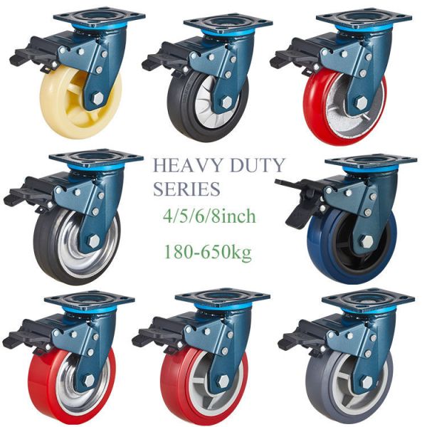 4 Inch PU Wheel Caster with Swivel Top Plate Heavy Duty Silent and Smooth Rolling for Industrial and Furniture