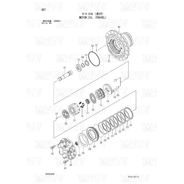 Heavy Duty Hydraulic ZX200-3 Excavator Travel Motor Shaft 2049166 In Stock