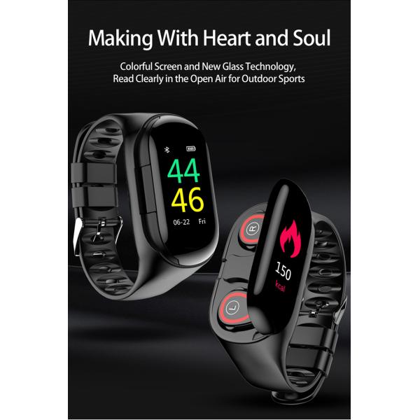 2 In 1 Smart Watch Dual Wireless Earbuds M1 IP65 Fitness Trackers Sport Bracelet Wristband
