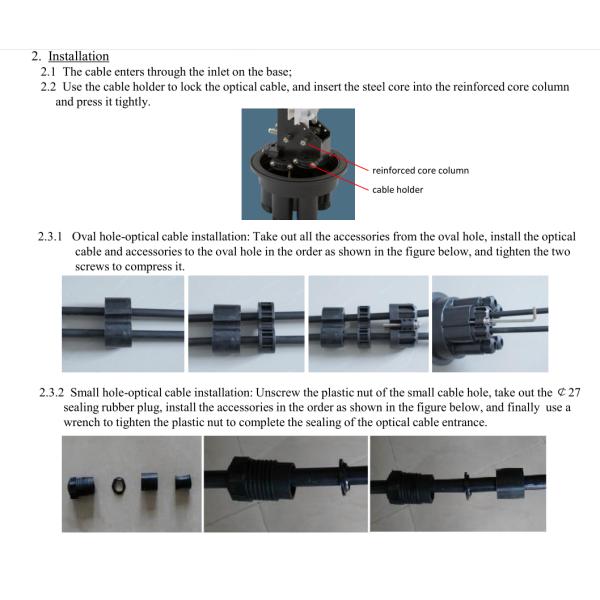 FTTX Black 144F PC ABS IP68 Anti-aging Fiber Splicer Dome Joint Enclosure with 1 Time