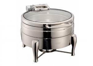 China YUFEH Stainless Steel 304# Hydraulic Induction Chafing Dish Buffet Food Warmer Soup Station W/ Round Glass Lid on sale