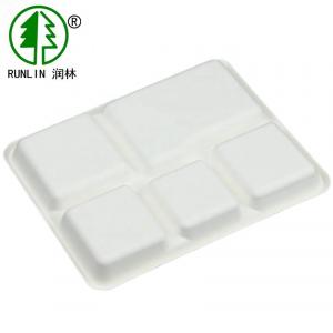 China Biodegradable Sugarcane Tableware 5 Compartments  Food Packaging Tray wholesale