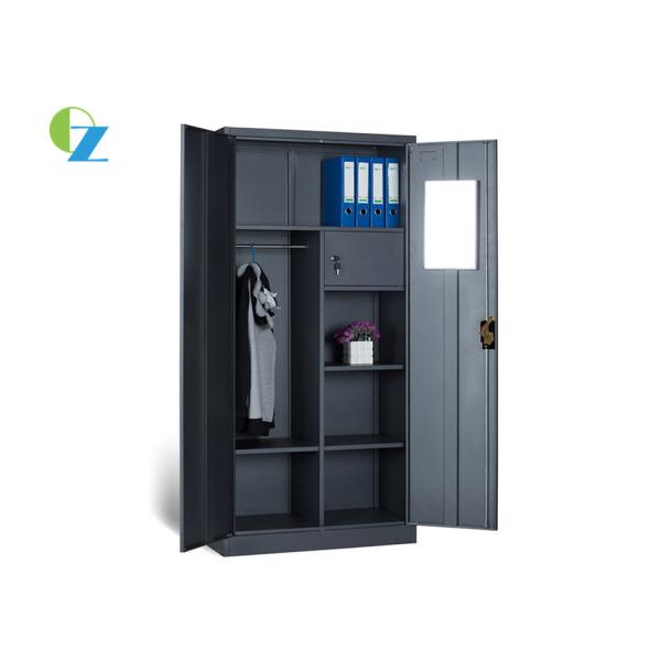 Durable Steel Office Cupboard Multifunctional File Cabinet With Mirror Wardrobe
