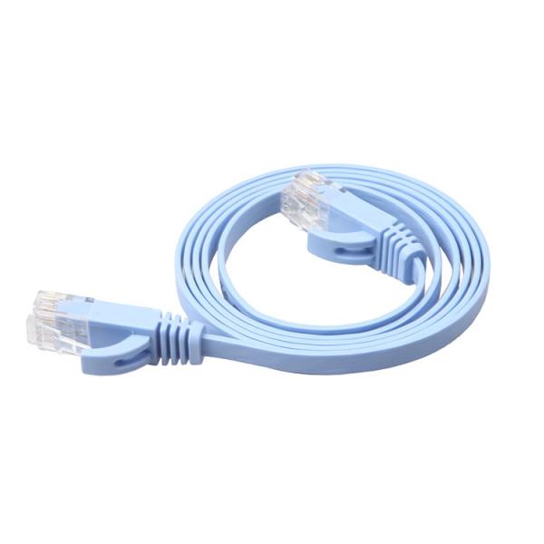 Modem Cat6 Solid Flat Patch Cable High Speed 30 AWG With Clips