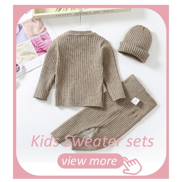 New Style Kids Children Winter Clothing Set Knitting Cardigan Skirt Baby Girl Winter False Cardigan Sweater With Bow