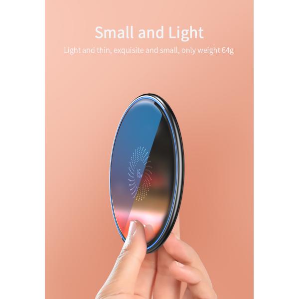 Mirror Desktop Qi Wireless Phone Charger Magnetic 15W With 1m Cable Type-C