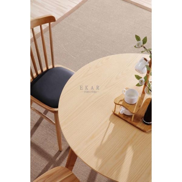 European Modern Ash Wood Round Dining Table Set