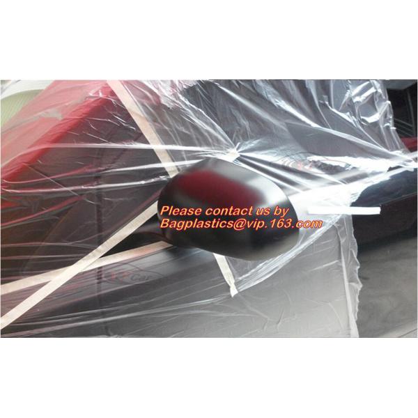 4m*5m plastic cover sheet for furniture, Taped clear HDPE plastic masking film, Plastic car paint plastic cover tape ma