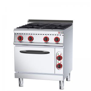 China Electric Oven Commercial Gas Range 4 Burners for Restaurant Kitchen 143KG Capacity on sale