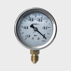 China 63mm Brass Tube Glycerin Pressure Vacuum Gauge Stainless Steel Case wholesale