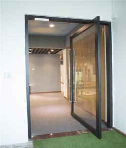 China Aluminium Main Pivot Entrance Entry Front Door Low E Glass Acrylic Strips Doors wholesale