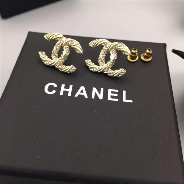 Logo Earrings in 18K Yellow Gold with Dropping Pearl Fashion Lady Jewelry Global Shipping