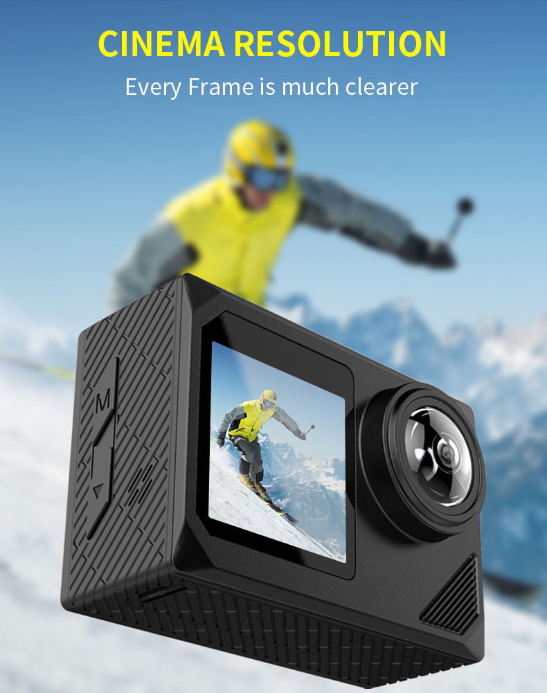 Wireless Selfie 1080P Sports Camera 400mAh Dual Screen Action