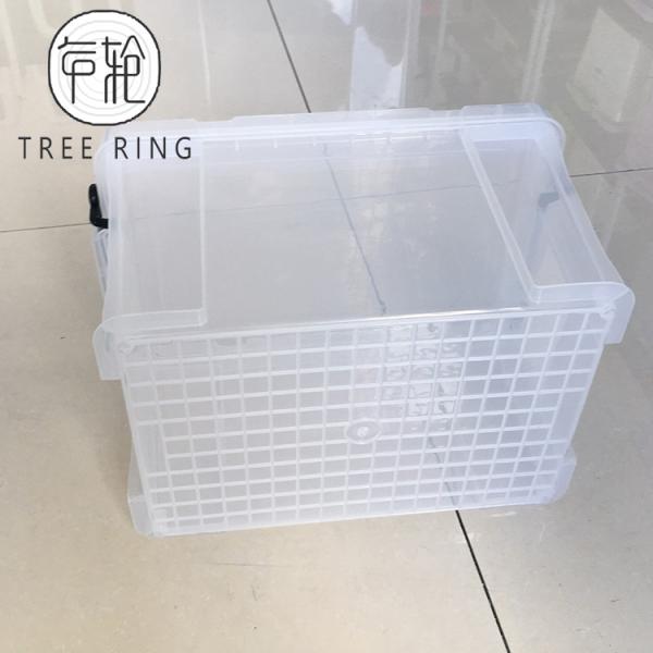 32 Liters Clear Plastic Foldable Container , Food Grade Plastic Stacking Crates