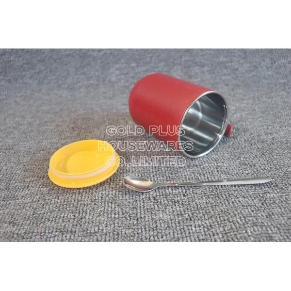 BPA Free Red Handgrip 304 Stainless Steel Coffee Cup With Sealing Cover