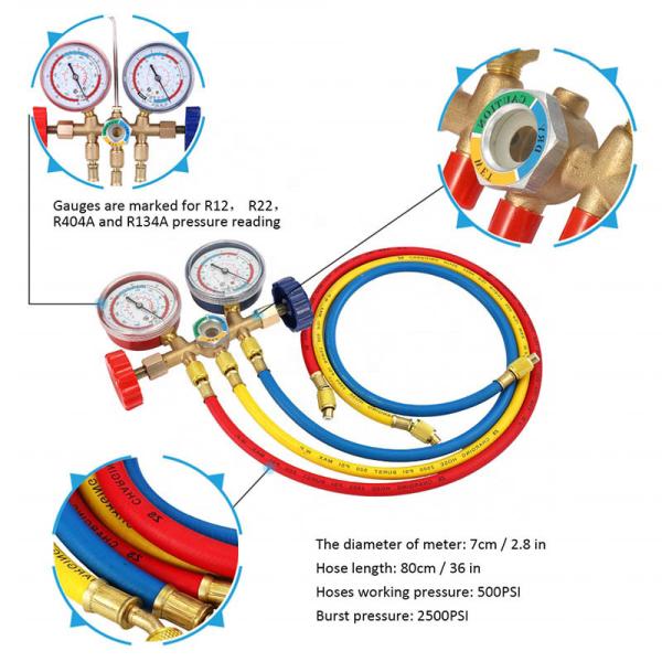 R22 R12 Commercial Refrigeration Repair Parts Manifold Pressure Gauge