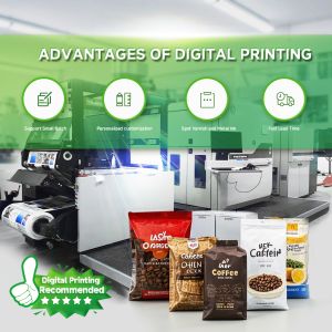 Custom Printing Resealable Plastic Matte White Ziplock Mylar Coffee Packaging