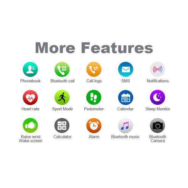 KALIHO Bluetooth 4.0 Fitness Pedometer Watch For Android 260mAh