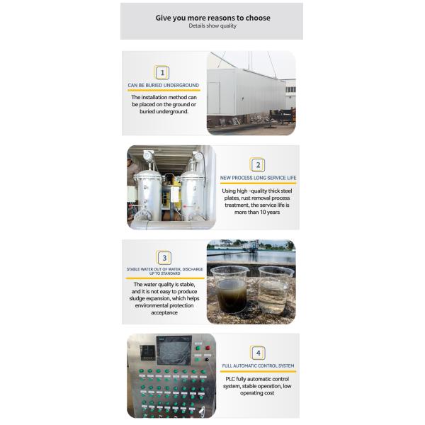 100m³ Per Day Packaged Sewage Treatment Plant Biological Treatment System