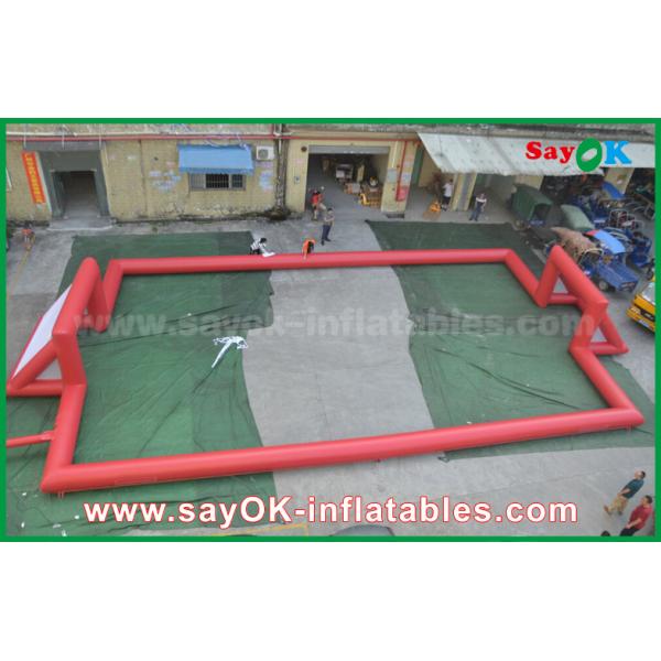Inflatable Football Game Giant 0.5mm PVC Tarpaulin Inflatable Football Field , Portable Inflatable Soccer Field
