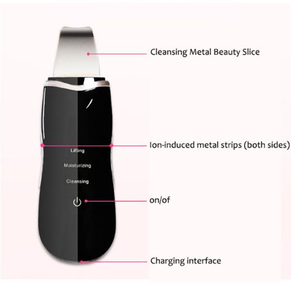 CE ROHS Skin Scrub Ultrasonic Face Scrubber Spatula Skin Scrubber Peeling